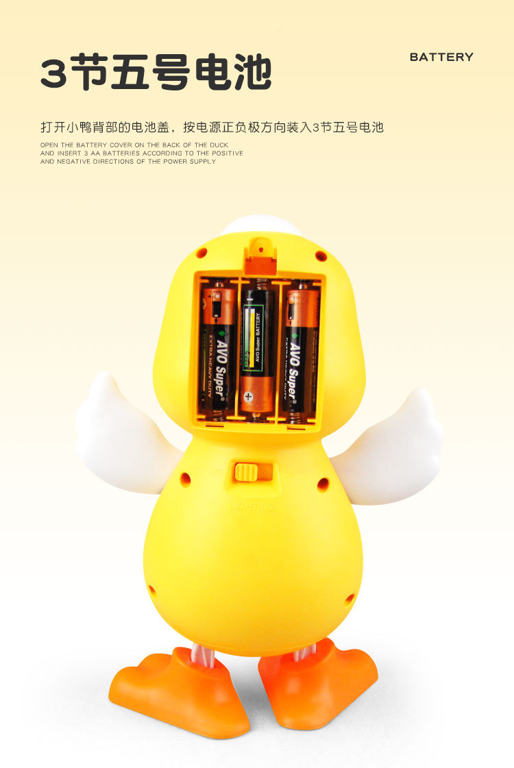 Tiktok Hot Sale Dancing Little Cute Duck Music Light Dancing Red Duck Electric Swing Doll Stall