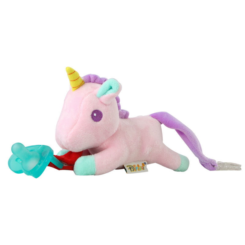 Baby Pacifier Hanging Detachable Woolen Stuffed Animal Unicorn Baby Toys Wholesale