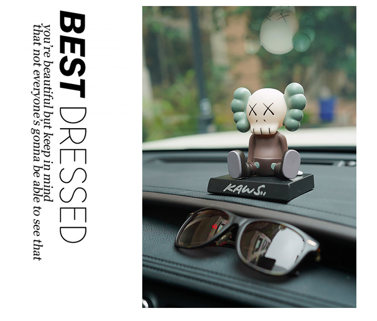XX Eye Bobble Head Doll Car Decoration Mobile Phone Bracket Ins Trendy Driving Interior Trim Cute Creative Interior Decorations