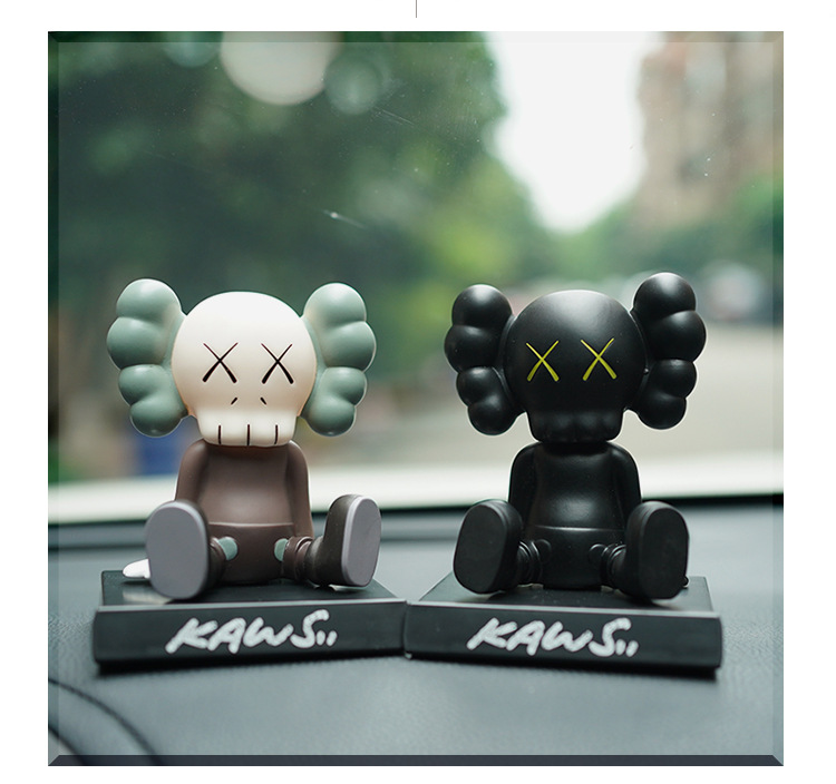 XX Eye Bobble Head Doll Car Decoration Mobile Phone Bracket Ins Trendy Driving Interior Trim Cute Creative Interior Decorations