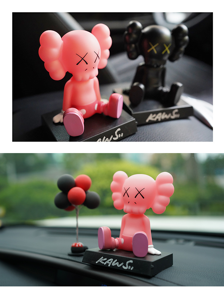 XX Eye Bobble Head Doll Car Decoration Mobile Phone Bracket Ins Trendy Driving Interior Trim Cute Creative Interior Decorations