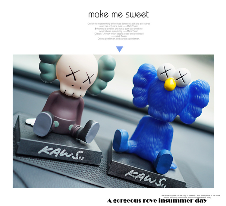 XX Eye Bobble Head Doll Car Decoration Mobile Phone Bracket Ins Trendy Driving Interior Trim Cute Creative Interior Decorations