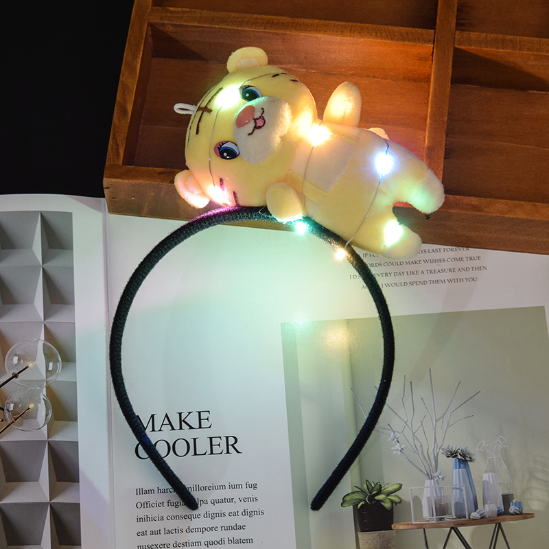 2022 Tiger Year Decoration Props Glowing Headdress Tiger Doll Headband Children Adult Headband Performance Props Gift 2022 Tiger Year Decoration Props Glowing Headdress Tiger Doll Headband Children Adult Headband Performance Props Gift