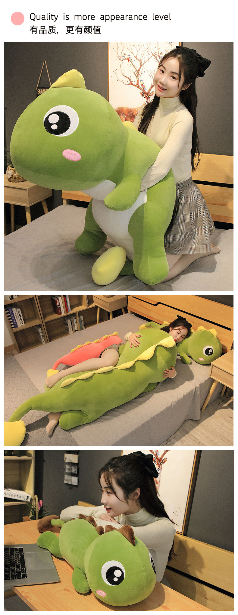Dinosaur Pillow Plush Toy Girls' Large Size Sleeping Companion Doll Doll Ragdoll Stall Small Gift Factory Wholesale Dinosaur Pillow Plush Toy Girls' Large Size Sleeping Companion Doll Doll Ragdoll Stall Small Gift Factory Wholesale
