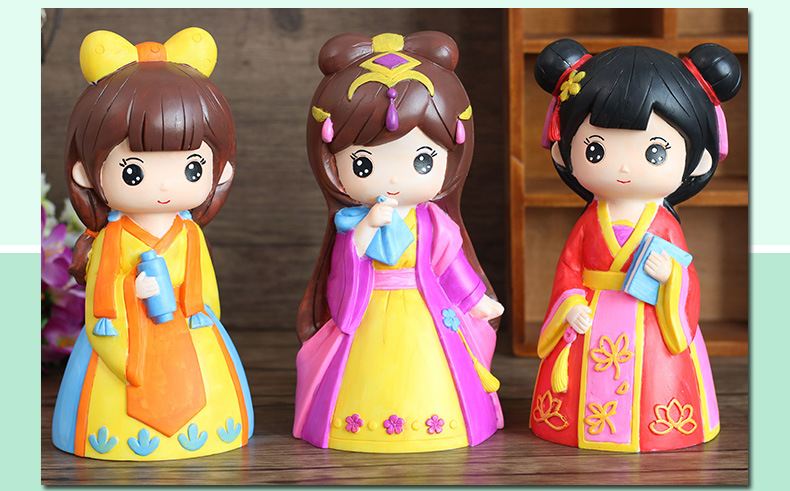 Original New Princess Drop-Resistant Plaster Painted Doll Vinyl Painted White Body Children Graffiti Handmade Toy Original New Princess Drop-Resistant Plaster Painted Doll Vinyl Painted White Body Children Graffiti Handmade Toy