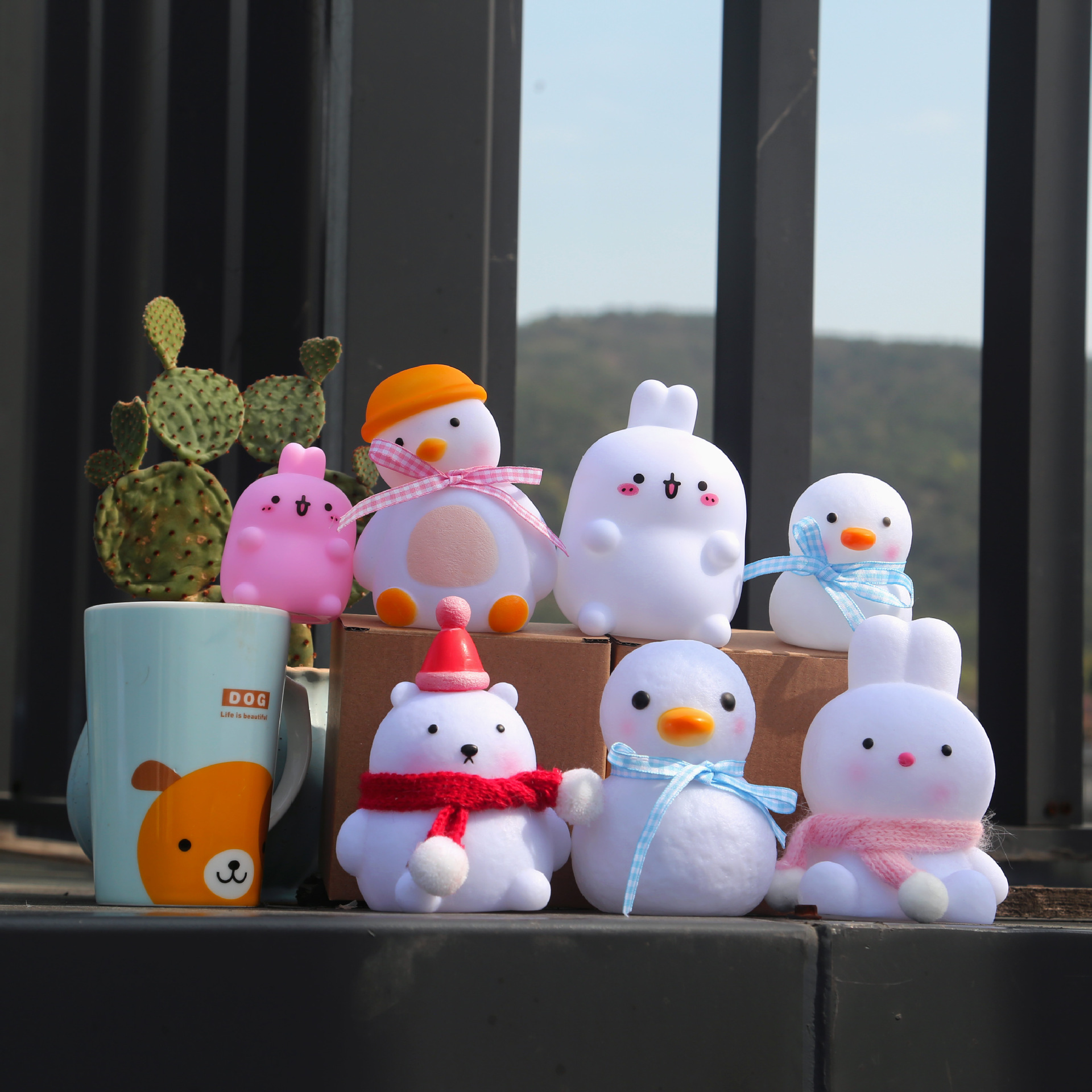 Popular Led Vinyl Small Night Lamp Duck Cartoon Ins Creative Night Market Stall Supply Night Market Children&#039;s Luminous Toys
