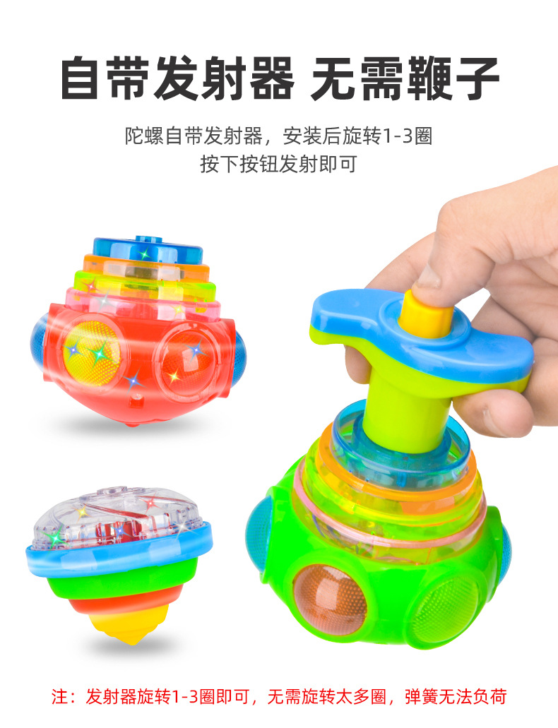 Internet Celebrity Children's Luminous Toys Light Music Gyro Rotating Toy Boys and Girls Stall Square Wholesale Cross-Border