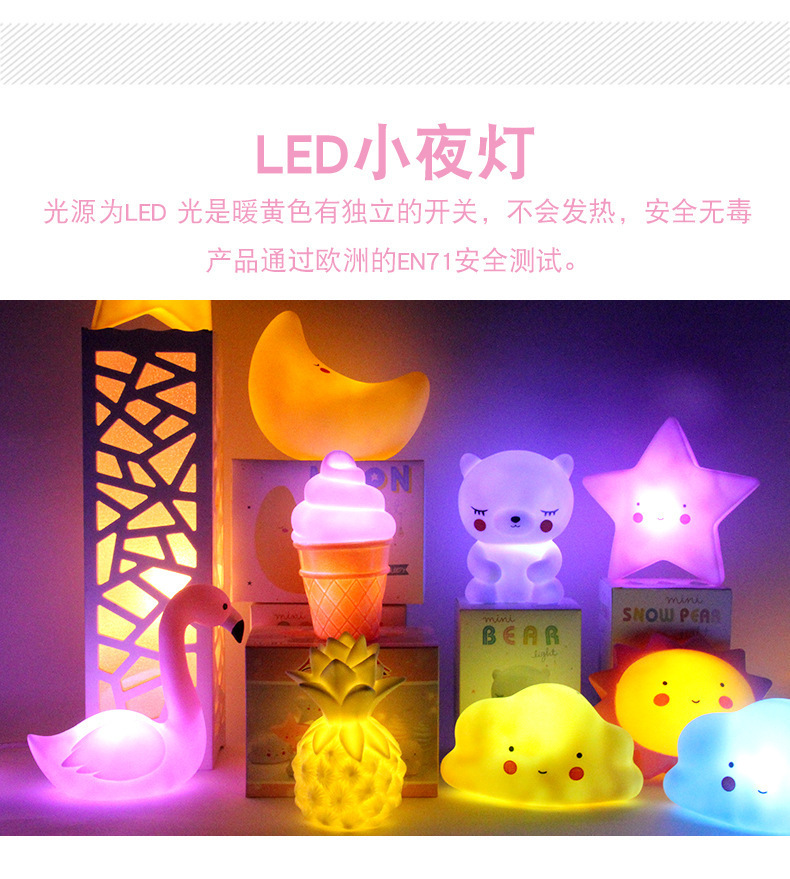Cartoon Ins Popular Bedroom Bedside Small Night Lamp Vinyl Children's Stall Luminous Toys Christmas Gift Wholesale Cartoon Ins Popular Bedroom Bedside Small Night Lamp Vinyl Children's Stall Luminous Toys Christmas Gift Wholesale