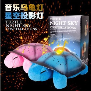Amazon Hot Sale Children&#039;s Plush Turtle Lamp Music Starry Sky Projection Lamp Sleeping Luminous Toys Small Night Lamp