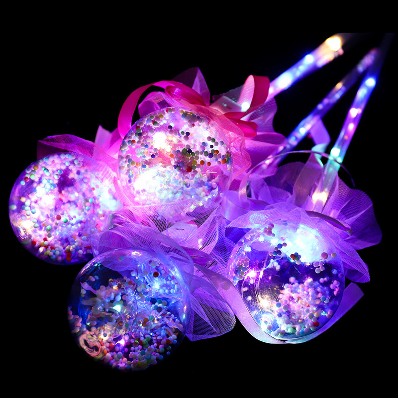 Internet Celebrity Bounce Ball Glow Stick Children&#039;s Luminous Toys Stall Drainage Love Five-Star Starry Sky Stick Magic Stick