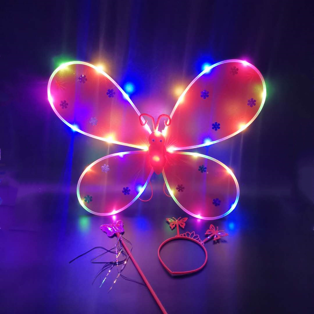 Light-Emitting Butterfly Wings Three-Piece Children's Festival Performance Props Children's Luminous Wings Children's Luminous Toys Light-Emitting Butterfly Wings Three-Piece Children's Festival Performance Props Children's Luminous Wings Children's Luminous Toys