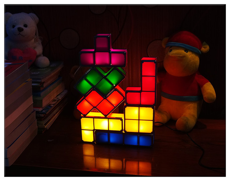 Tetris Led Colorful Children's DIY Creative Small Night Lamp Christmas Gift New Exotic Luminous Toys Tetris Led Colorful Children's DIY Creative Small Night Lamp Christmas Gift New Exotic Luminous Toys