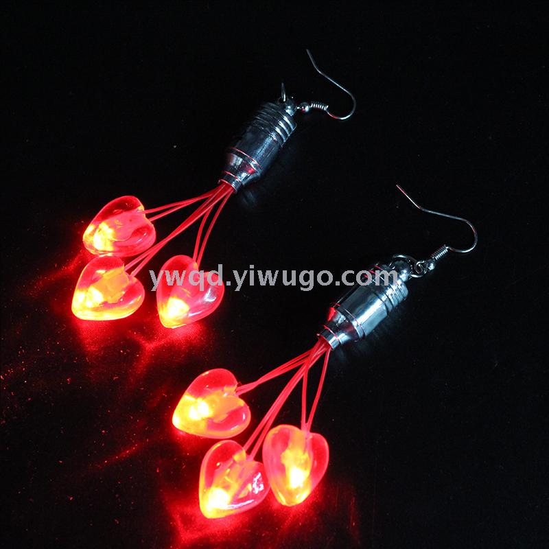 ZD Factory Direct Sales Foreign Trade Popular Style Heart-Shaped LED Ear Stud Luminous Toys Cheering Props Party Supplies