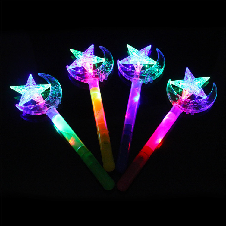Fairy Wand Children's Luminous Toys Colorful Star Moon Magic Wand Wholesale Ice Princess Qiyuan Crown Flash Stick Fairy Wand Children's Luminous Toys Colorful Star Moon Magic Wand Wholesale Ice Princess Qiyuan Crown Flash Stick
