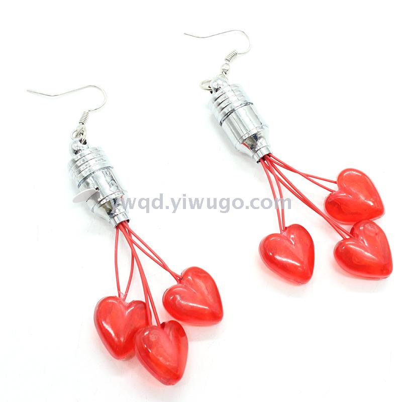 ZD Shiny Ear Stud Luminous Toys Cheering Props Party Supplies Factory Direct Sales Foreign Trade Popular Style Heart-Shaped LED