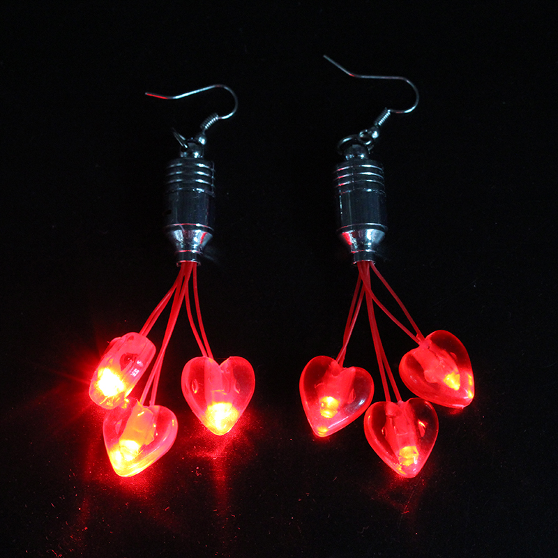 ZD Shiny Ear Stud Luminous Toys Cheering Props Party Supplies Factory Direct Sales Foreign Trade Popular Style Heart-Shaped LED ZD Shiny Ear Stud Luminous Toys Cheering Props Party Supplies Factory Direct Sales Foreign Trade Popular Style Heart-Shaped LED