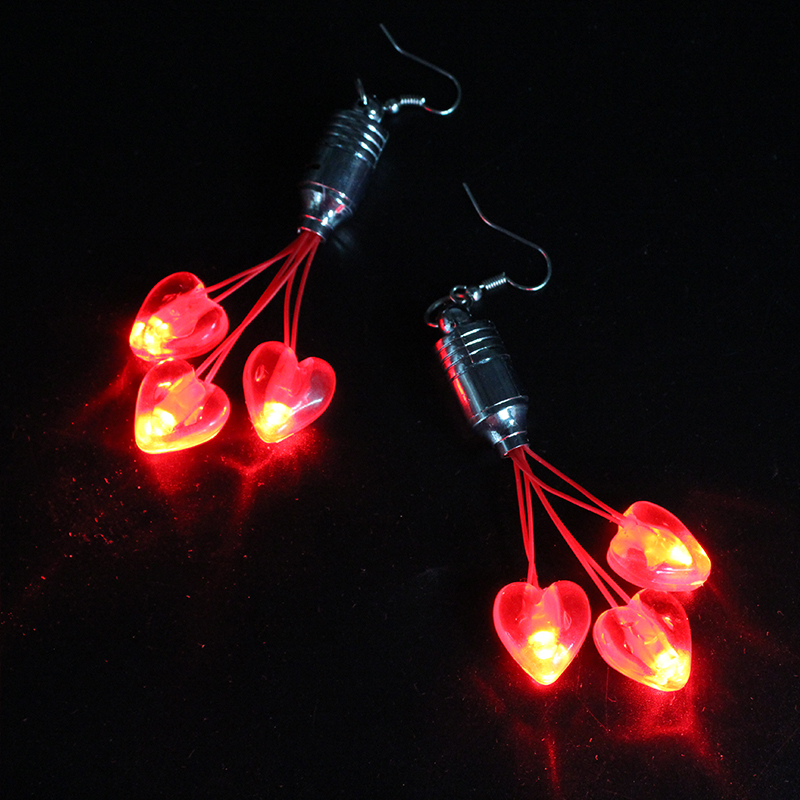 ZD Shiny Ear Stud Luminous Toys Cheering Props Party Supplies Factory Direct Sales Foreign Trade Popular Style Heart-Shaped LED ZD Shiny Ear Stud Luminous Toys Cheering Props Party Supplies Factory Direct Sales Foreign Trade Popular Style Heart-Shaped LED