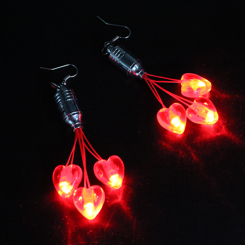 ZD Shiny Ear Stud Luminous Toys Cheering Props Party Supplies Factory Direct Sales Foreign Trade Popular Style Heart-Shaped LED ZD Shiny Ear Stud Luminous Toys Cheering Props Party Supplies Factory Direct Sales Foreign Trade Popular Style Heart-Shaped LED
