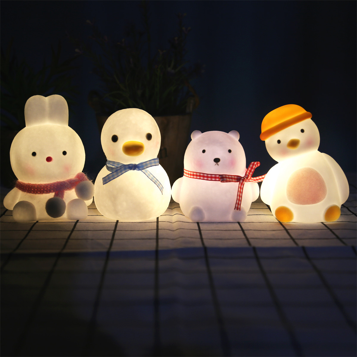 Popular Led Vinyl Small Night Lamp Duck Cartoon Ins Creative Night Market Stall Supply Night Market Children&#039;s Luminous Toys