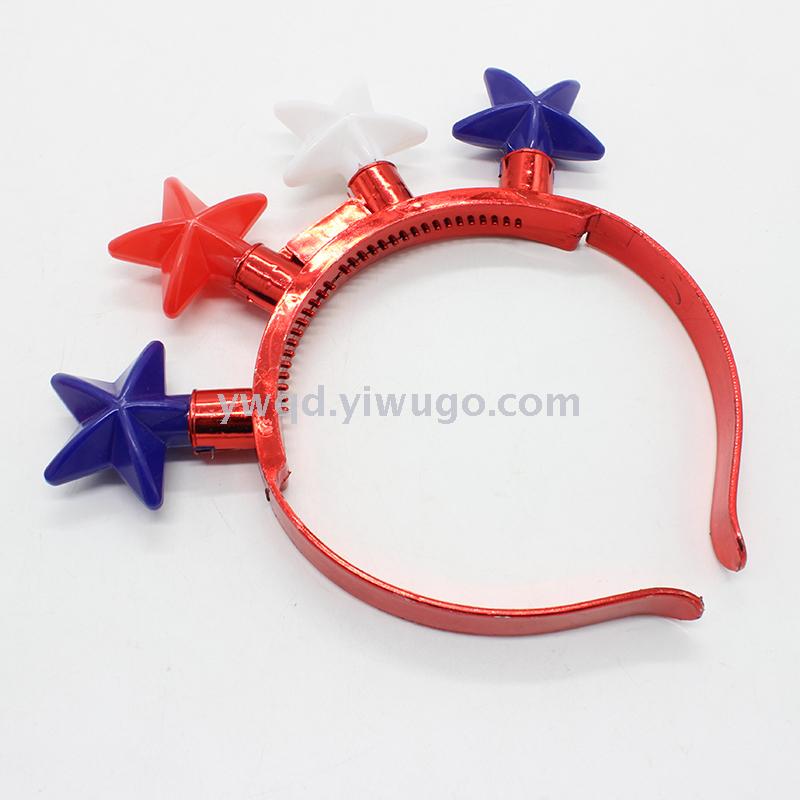 ZD Factory Direct Sales Foreign Trade Popular Style Luminous Led Five-Pointed Star Head Buckle Halloween Christmas Customized Luminous Toys