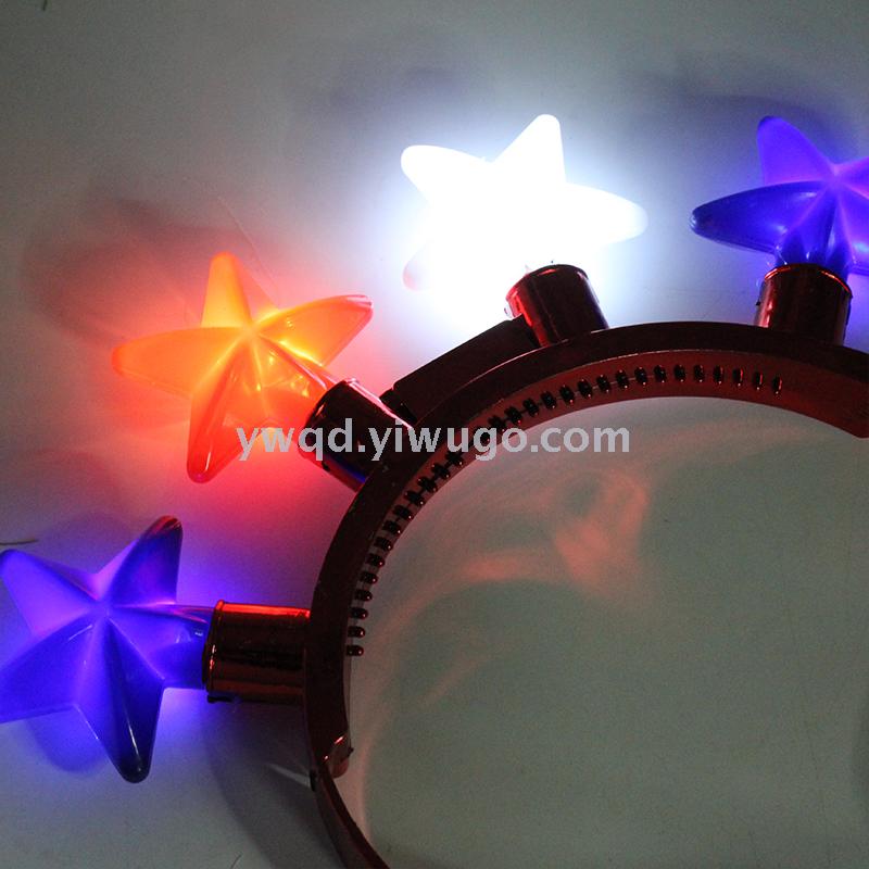 ZD Factory Direct Sales Foreign Trade Popular Style Luminous Led Five-Pointed Star Head Buckle Halloween Christmas Customized Luminous Toys