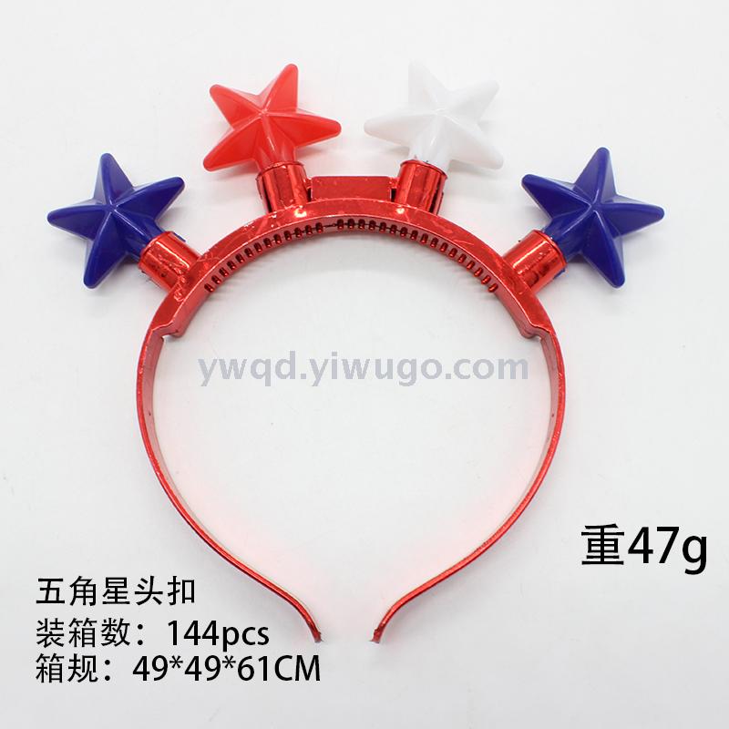ZD Factory Direct Sales Foreign Trade Popular Style Luminous Led Five-Pointed Star Head Buckle Halloween Christmas Customized Luminous Toys