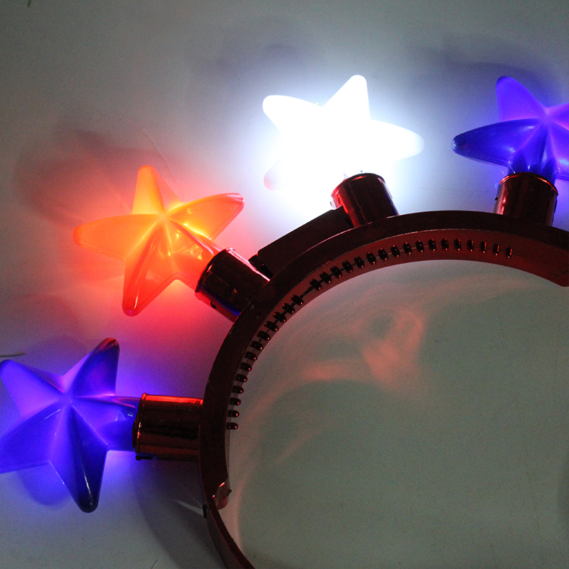 ZD Factory Direct Sales Foreign Trade Popular Style Luminous Led Five-Pointed Star Head Buckle Halloween Christmas Customized Luminous Toys ZD Factory Direct Sales Foreign Trade Popular Style Luminous Led Five-Pointed Star Head Buckle Halloween Christmas Customized Luminous Toys