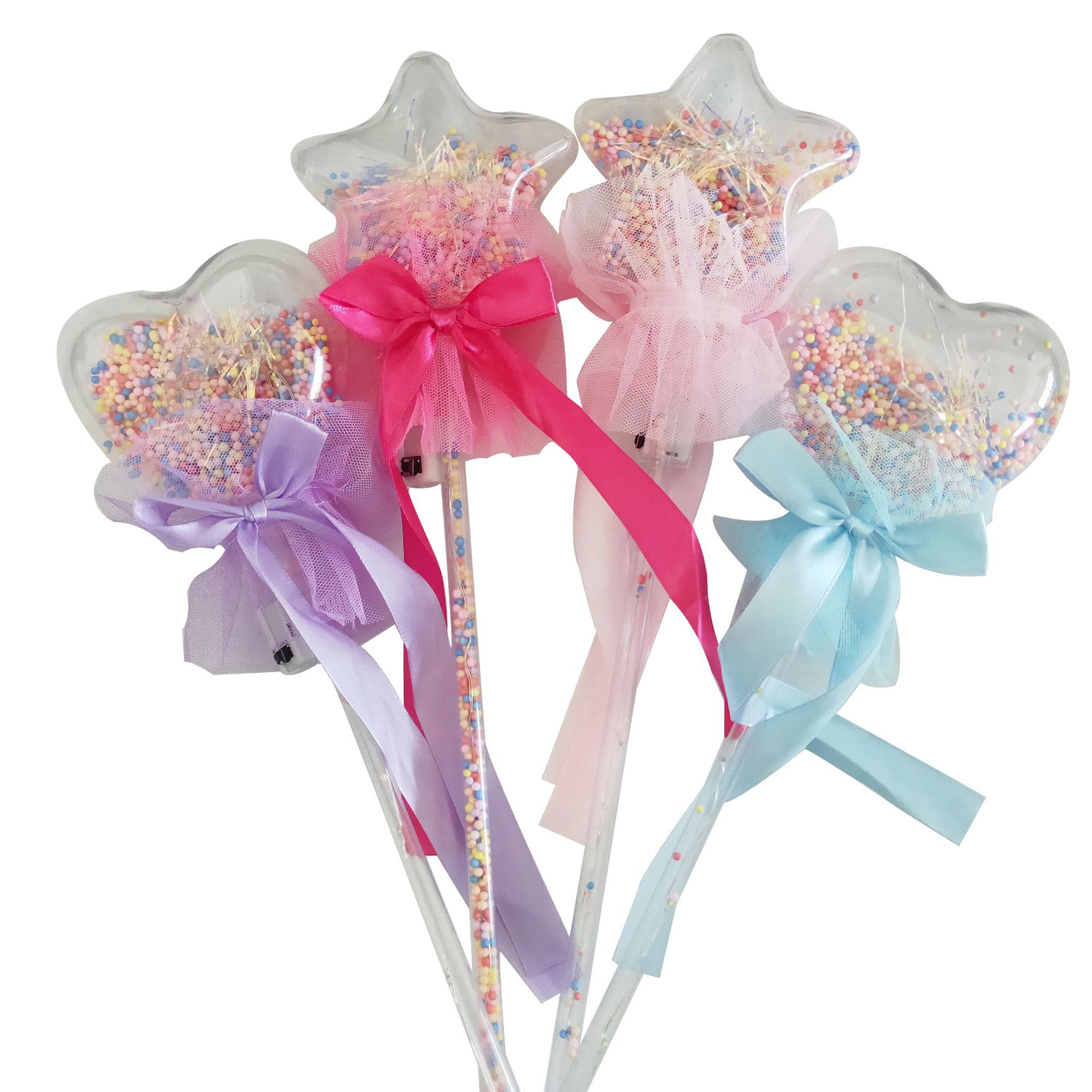 New LED Flash Bounce Ball Love Star Glow Stick Children&#039;s Luminous Toys Stall Star Sky Ball Magic Wand