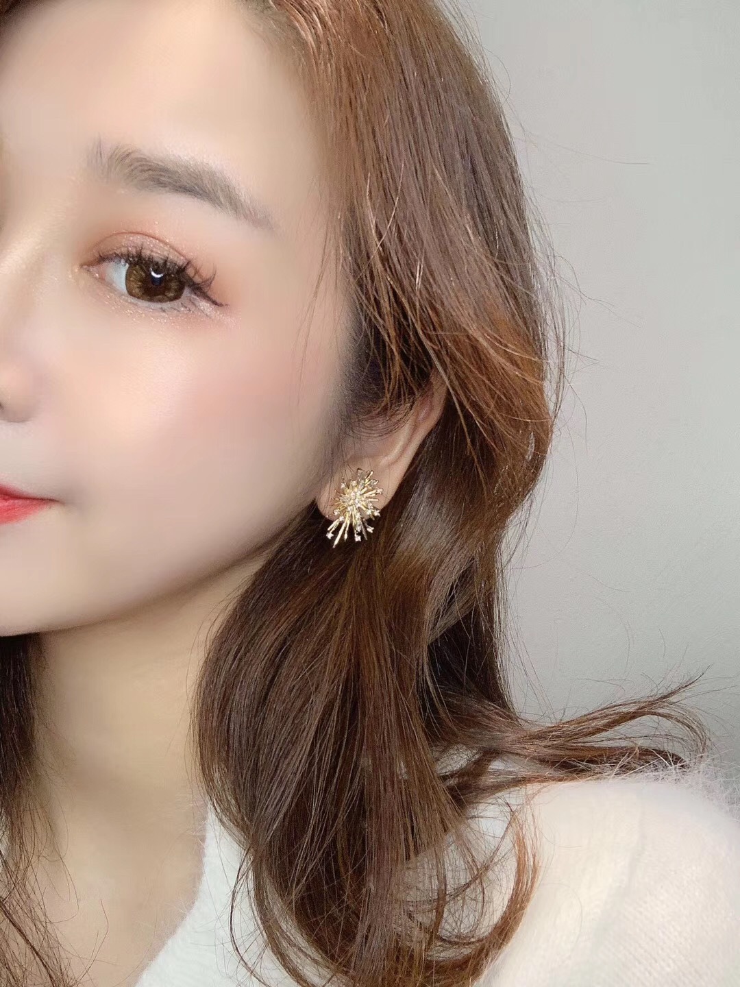 Korean Dongdaemun New Sterling Silver Needle Beautiful Rhinestone Temperament Fireworks High-Grade Ear Studs Earrings Girl's Earrings Korean Dongdaemun New Sterling Silver Needle Beautiful Rhinestone Temperament Fireworks High-Grade Ear Studs Earrings Girl's Earrings