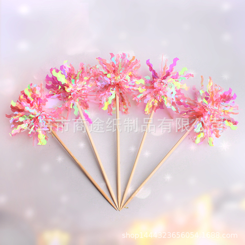 Internet Celebrity Ins Style Colorful Fireworks Cake Inserting Card 5 Pack Rain Silk Plug-in Colorful Ribbon Birthday Party Decoration Internet Celebrity Ins Style Colorful Fireworks Cake Inserting Card 5 Pack Rain Silk Plug-in Colorful Ribbon Birthday Party Decoration