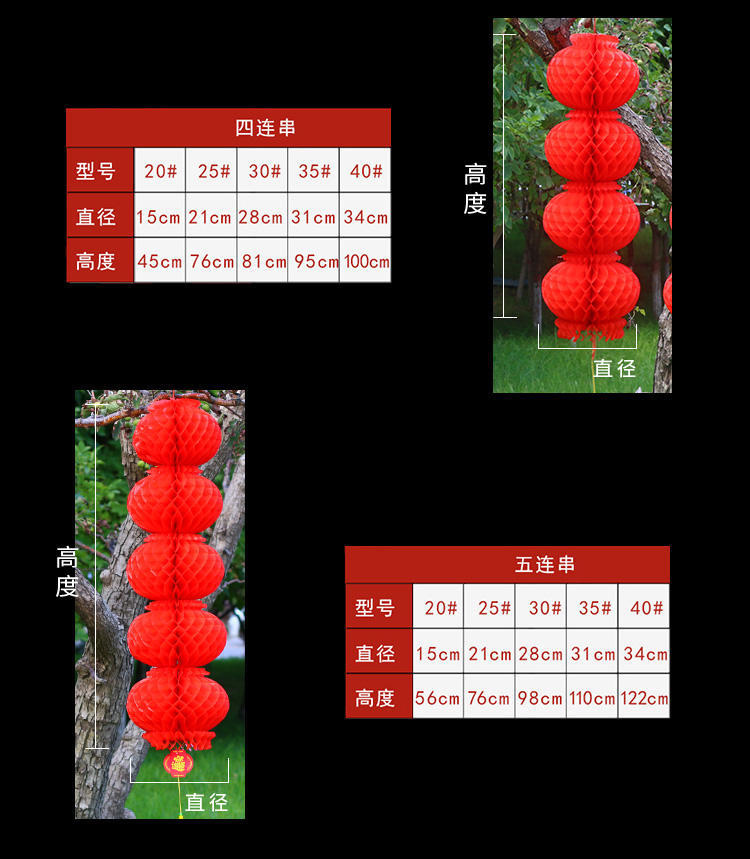 Wholesale Plastic Paper Lantern String Red Lantern Honeycomb Oil Paper Safety Light Spring Festival and New Year's Day Decoration and Layout Supplies Wholesale Plastic Paper Lantern String Red Lantern Honeycomb Oil Paper Safety Light Spring Festival and New Year's Day Decoration and Layout Supplies