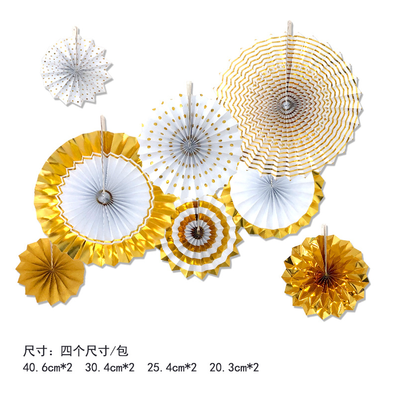 European and American Wedding Birthday Party Card Paper Folding Fan Decorative Paper Flower Fan Gilding Rose Gold 8 Paper Fan Flower Set European and American Wedding Birthday Party Card Paper Folding Fan Decorative Paper Flower Fan Gilding Rose Gold 8 Paper Fan Flower Set