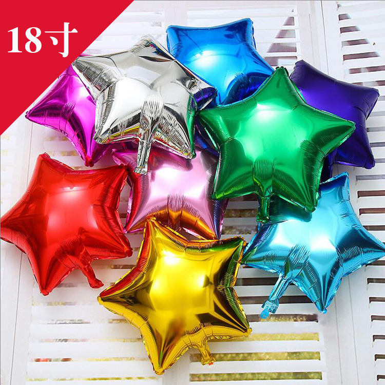 18-Inch Five-Pointed Star Aluminum Foil Balloon Wedding Holiday Decoration Party Arrangement Aluminum Film Balloon