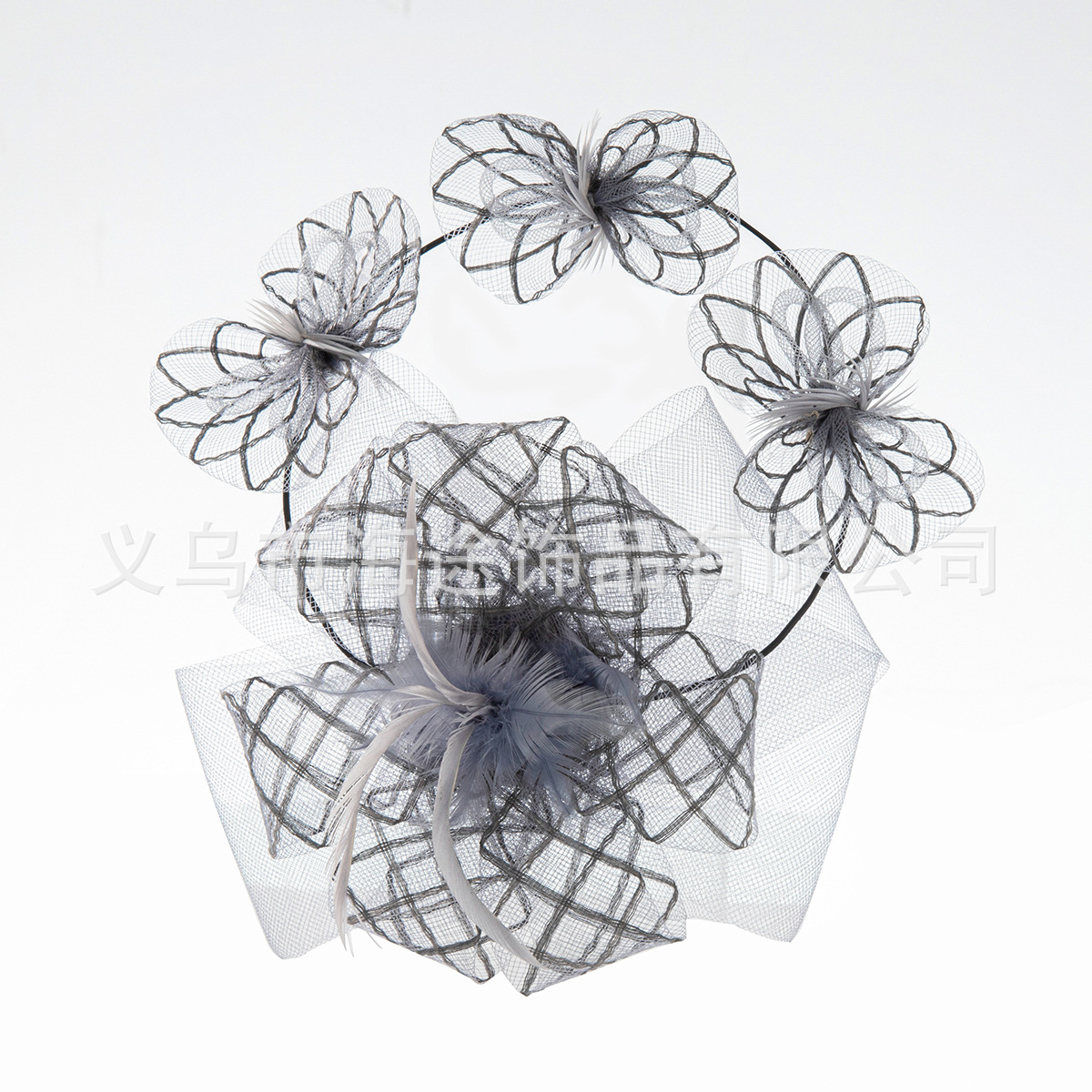 New Mori Creative Silver Feather Net Yarn Flowers Headdress European and American Fashion Hairpin Any Shape Bridal Hair Accessories