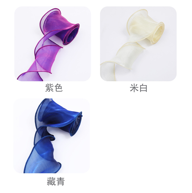 Spot Goods 5cm Japanese and Korean Pearl Fishtail Yarn Ribbon Flowers Floral Gift Packaging Bow Headdress Hair Ornaments Ribbon