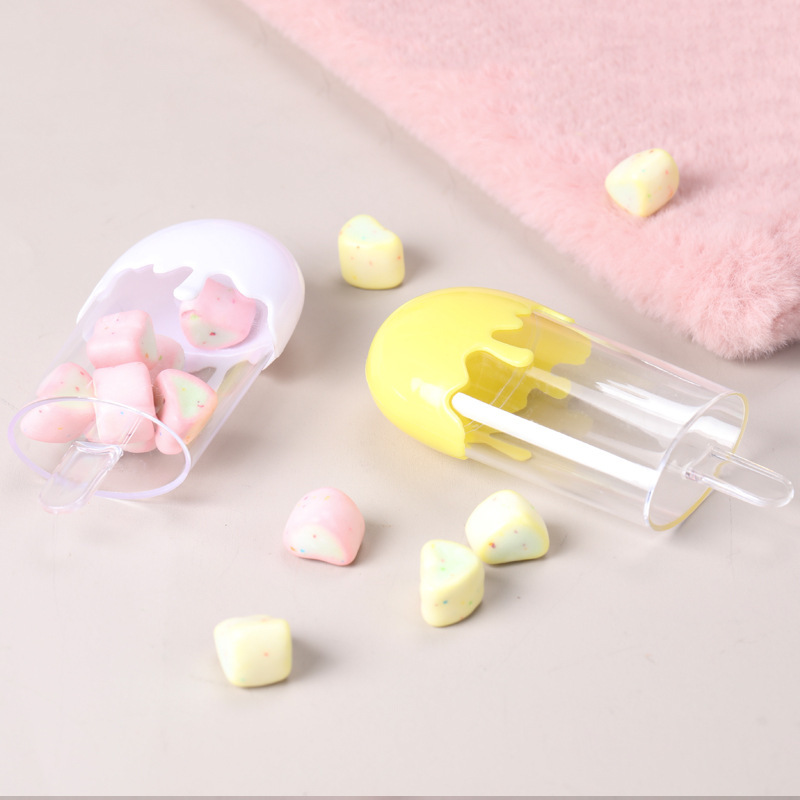 Factory Direct Supply in Stock Creative Korean Cylinder Ice Candy Ice Cream Ice Cream-Shaped Plastic Transparent Candy Box Wedding Candies Box