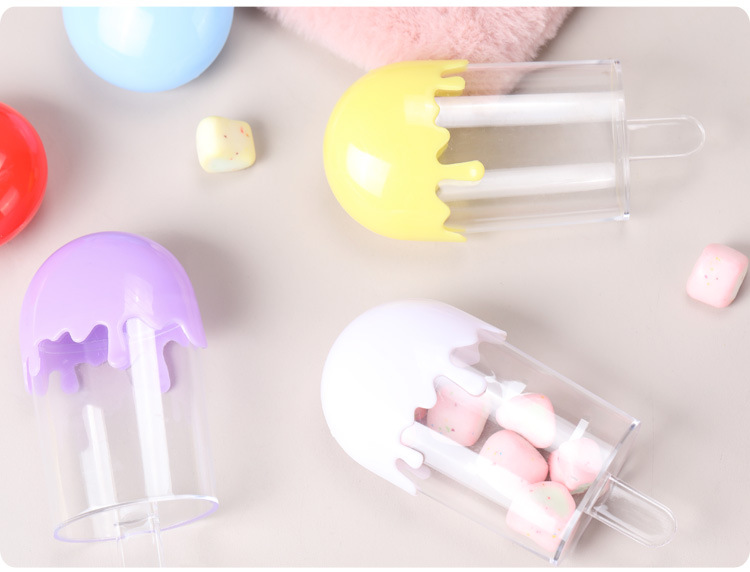 Factory Direct Supply in Stock Creative Korean Cylinder Ice Candy Ice Cream Ice Cream-Shaped Plastic Transparent Candy Box Wedding Candies Box Factory Direct Supply in Stock Creative Korean Cylinder Ice Candy Ice Cream Ice Cream-Shaped Plastic Transparent Candy Box Wedding Candies Box