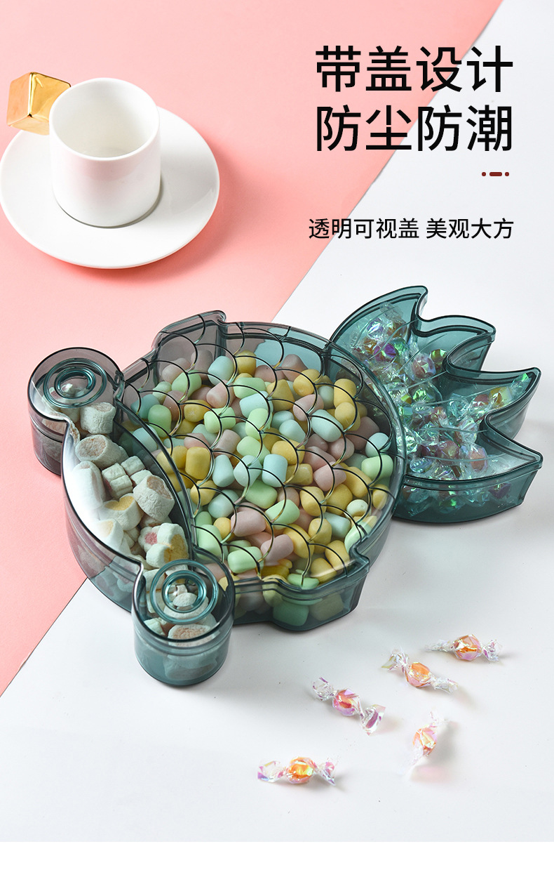 Household Living Room Creative Nut Sealed Dried Fruit Tray Compartment Storage Box with Lid Candy Box Fruit Plate Snack Box Household Living Room Creative Nut Sealed Dried Fruit Tray Compartment Storage Box with Lid Candy Box Fruit Plate Snack Box