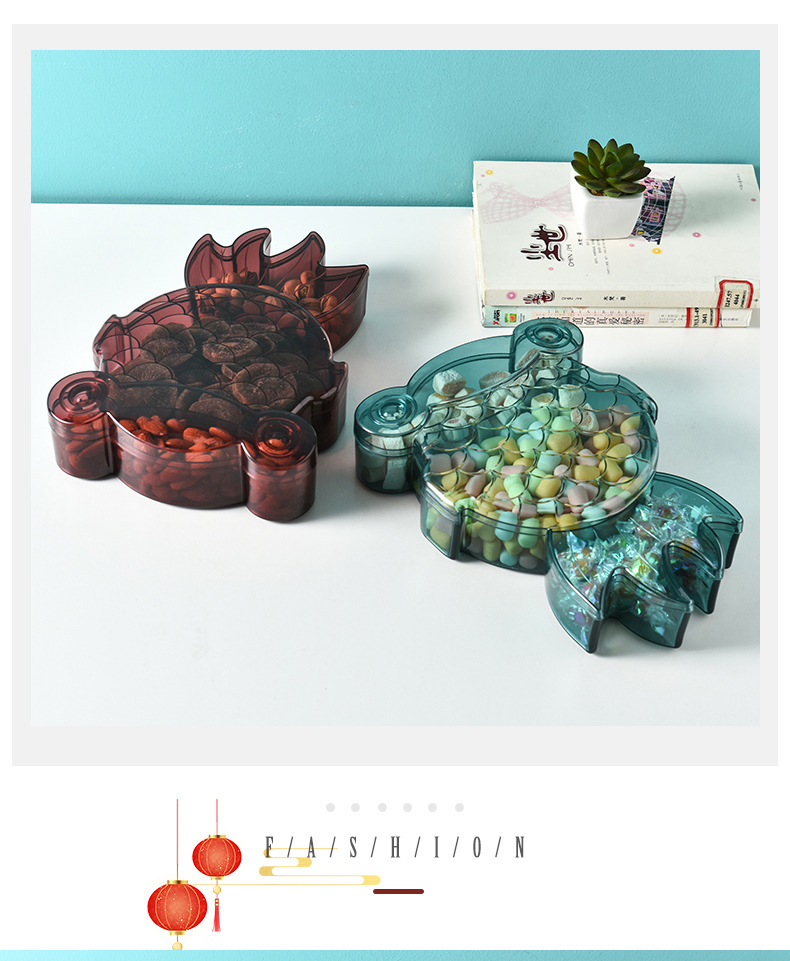 Household Living Room Creative Nut Sealed Dried Fruit Tray Compartment Storage Box with Lid Candy Box Fruit Plate Snack Box Household Living Room Creative Nut Sealed Dried Fruit Tray Compartment Storage Box with Lid Candy Box Fruit Plate Snack Box