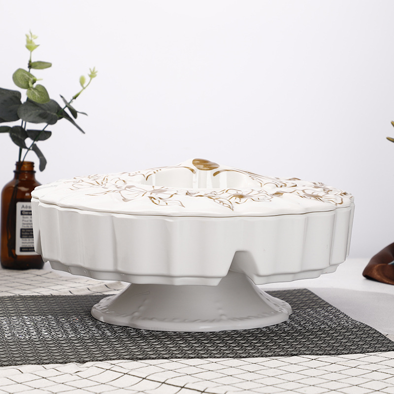 Manufacturers direct Imitation porcelain candy tray dry fruit tray divided into small fruit tray creative European living room fruit tray Manufacturers direct Imitation porcelain candy tray dry fruit tray divided into small fruit tray creative European living room fruit tray