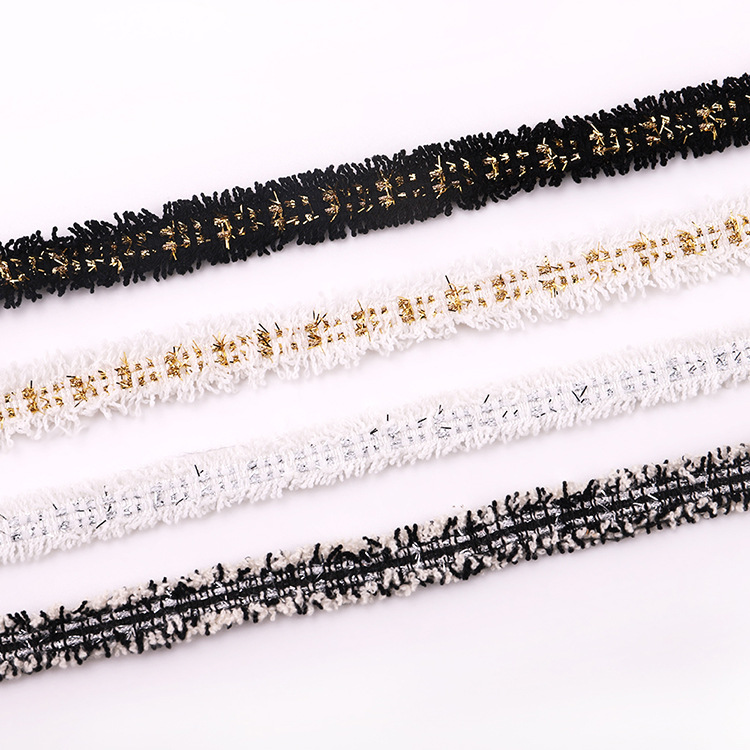 Ribbons  Environmental Protection Chanel-Style Gold and Silver Silk Lace Clothing Accessories Ethnic Style Lace Ribbon