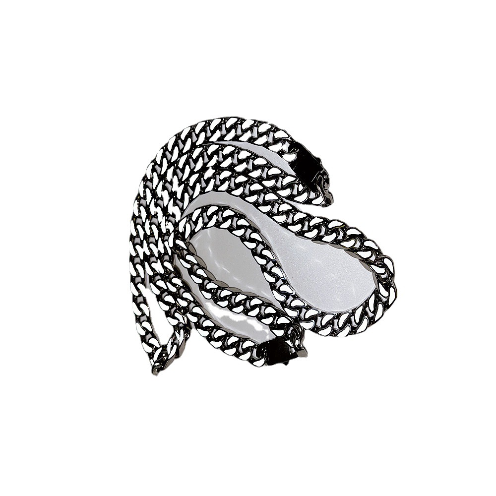 Stainless Steel Cuban Link Chain Hip Hop Flash White Light Luminous Reflective Necklace Bracelet Nightclub Bar Street Shot Cuban Link Chain