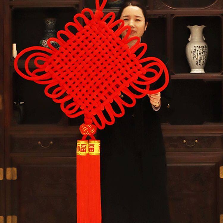 Flannel Chinese Knot Large Custom Fu Chinese Knot Wholesale Spring Festival New Year Celebration Ornaments Chinese Knot Pendant