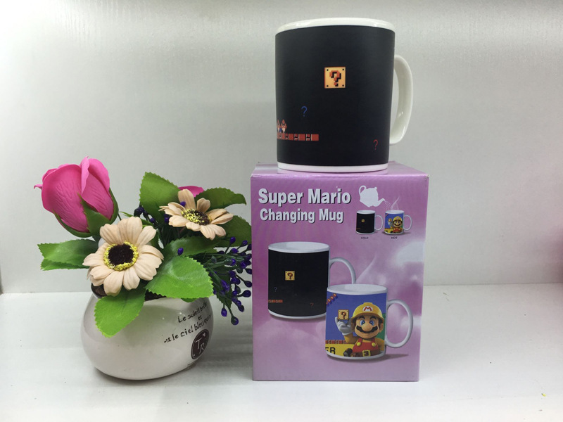 Creative Magic Game Machine Color-Changing Mug Super Mario Ceramic Cup Heat Change Color Coffee Cup Mug