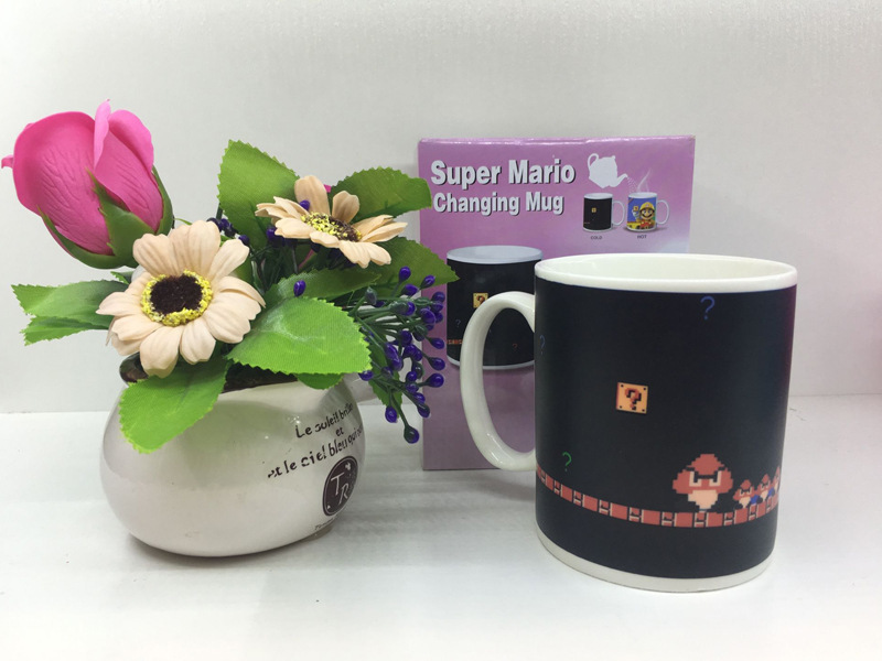 Creative Magic Game Machine Color-Changing Mug Super Mario Ceramic Cup Heat Change Color Coffee Cup Mug