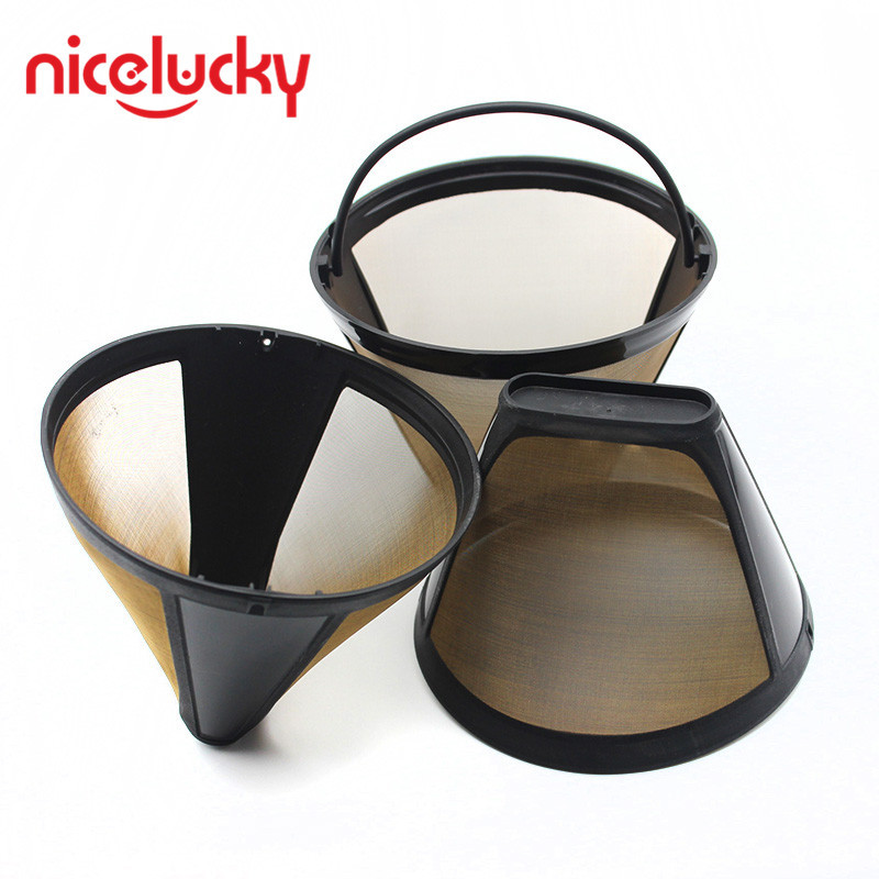 304 Gold Stainless Steel Screen Coffee Machine Universal Filter High Temperature Resistant Stainless Steel Coffee Filter