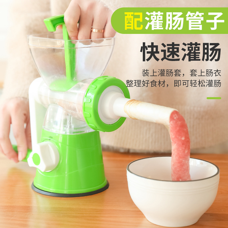 Manual Meat Grinder Household Kitchen Chopper Meat Chopper Manual Sausage Stuffer Meshed Garlic Device Sausage Machine Mashed Garlic Machine