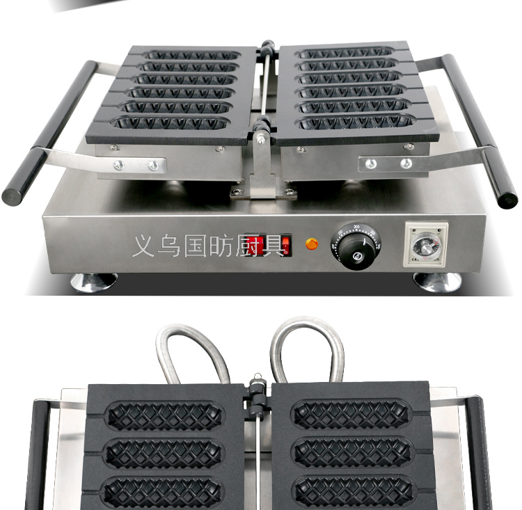 Electric Heating Six-Grid Flip Crispy Machine FY-119-3 Commercial Cookie Baking Machine Baking Hotdog Maker Roast Sausage Machine Electric Heating Six-Grid Flip Crispy Machine FY-119-3 Commercial Cookie Baking Machine Baking Hotdog Maker Roast Sausage Machine