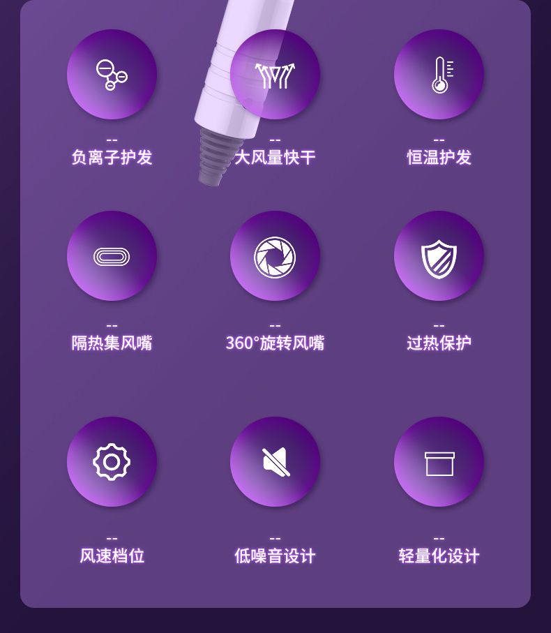 Internet Celebrity T-Type Hammer Household Electric Blower Heating and Cooling Air Red Gradient Portable Hair Dryer Blue Light Anion Generation Factory Internet Celebrity T-Type Hammer Household Electric Blower Heating and Cooling Air Red Gradient Portable Hair Dryer Blue Light Anion Generation Factory