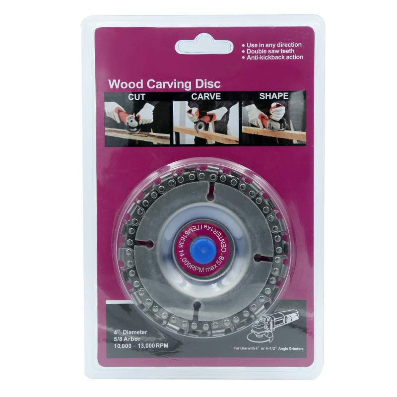  4-Inch 22-Tooth Angle Grinder Chain Plate Woodworking Chain Saw Cutting Blade Fluting Saw Blade